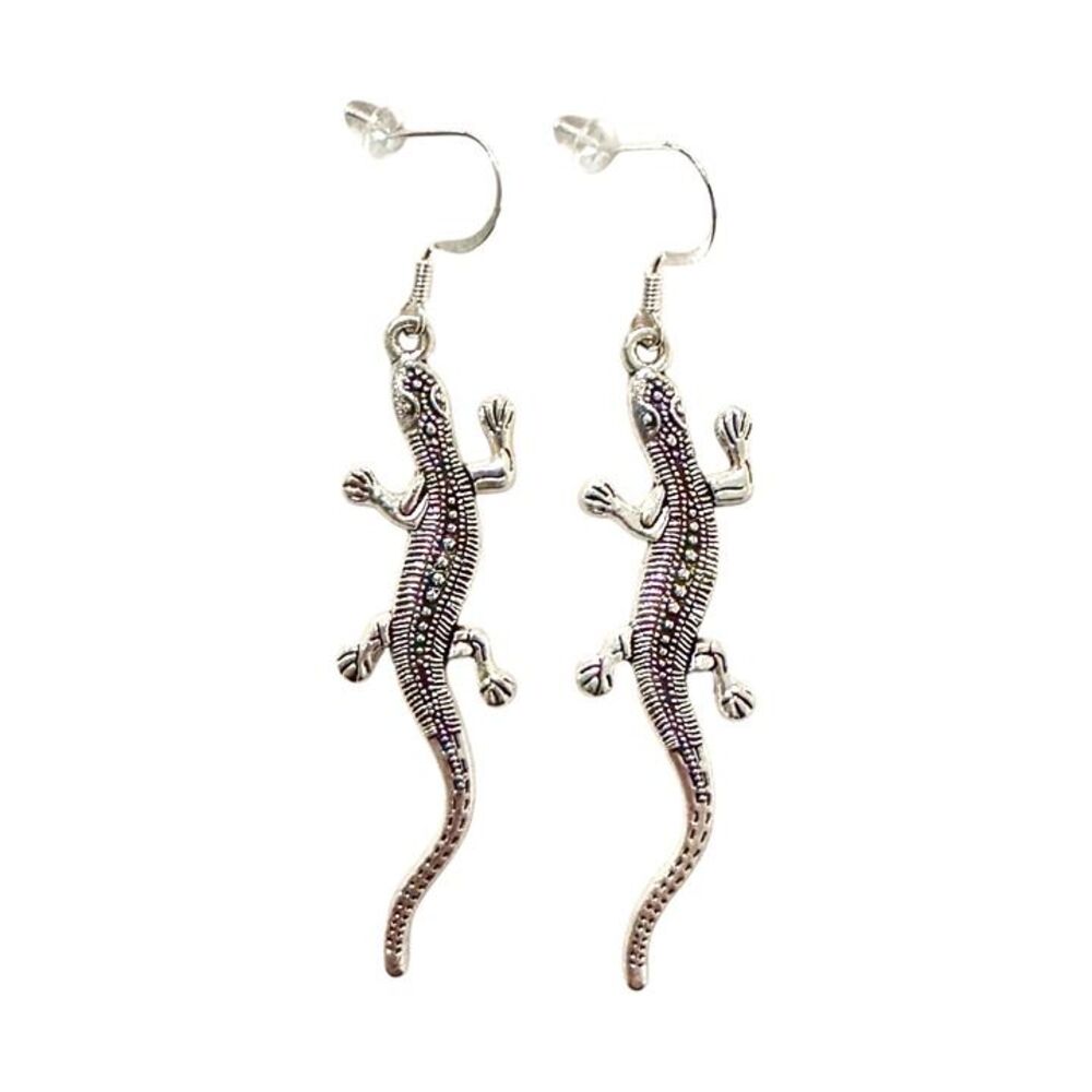 Indio Jewelry Tibetan Silver Gecko Earrings #2301